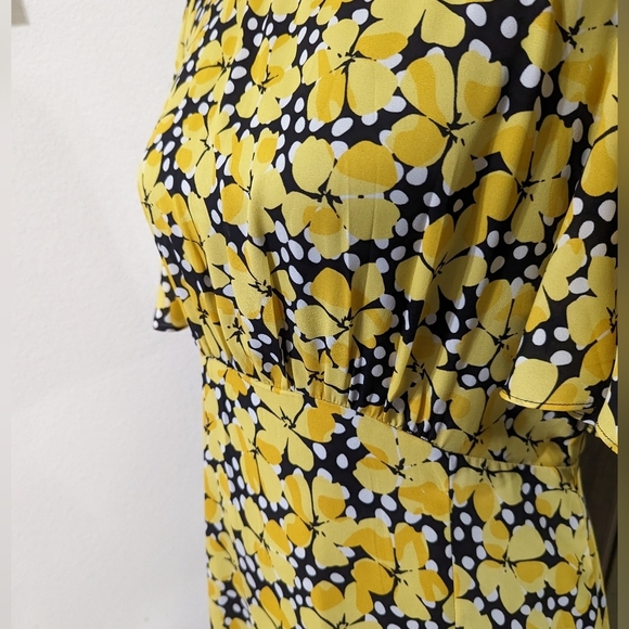 Who What Wear Yellow and Black Floral Polka Dot Maxi Dress NWOT - Picture 7 of 14